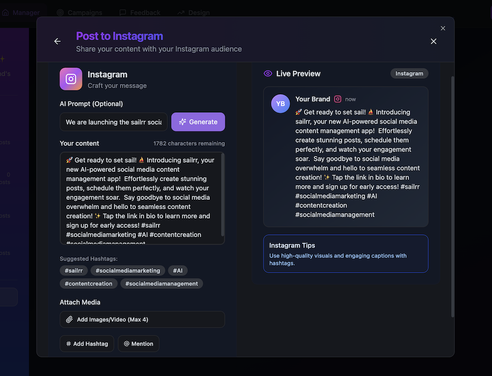 SailRR analytics dashboard